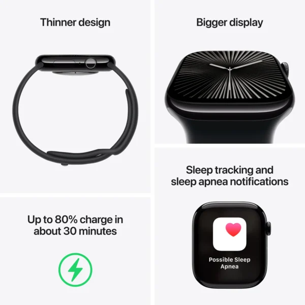 Apple Watch Series 10 (GPS+Cellular) 46mm Titanium Case with Gold Milanese Loop - Image 6